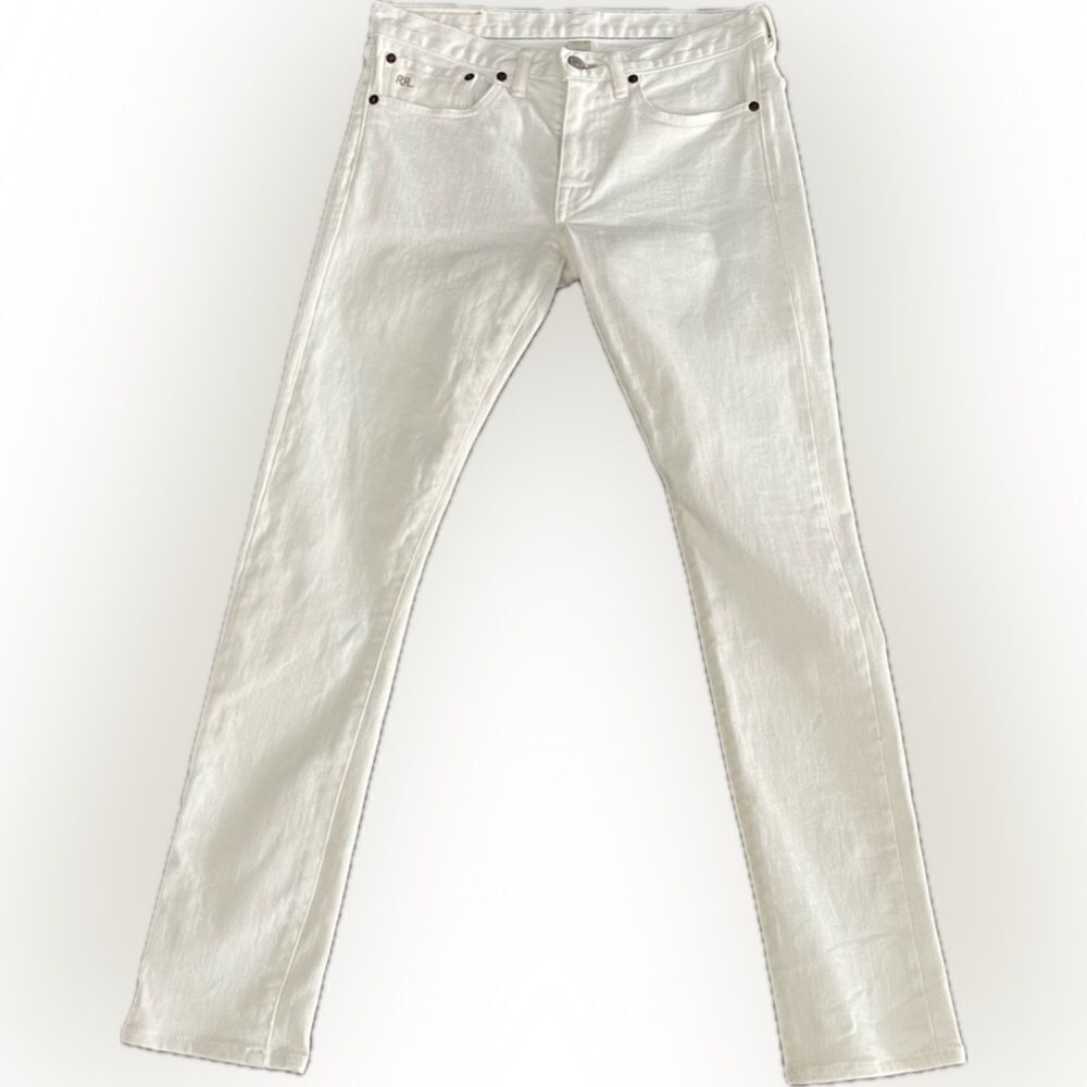 Ralph Lauren Double RL Stretch Skinny Off White Jeans - Picture 2 of 16